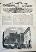 Original Old Antique Print English Protestant Worship Rome Italy 1851 Victorian