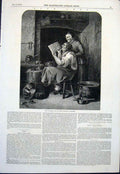 Original Old Antique Print Coppersmith Wife Schleisner 1851 19th