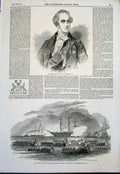Old Antique Print Newcastle Duke Naval Funeral Navy Blackwood Portsmouth
