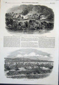 Original Old Antique Print Keonga Mozambique Marines Seamen Liverpool Gunpowder