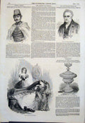 Old Antique Print Portrait Randon Holmes Fashion Paris Cambridge Cup 1851 19th