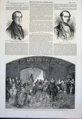 Original Old Antique Print Earl Shaftesbury Walter Nassau Money Lenders Jacquand
