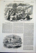 Original Old Antique Print Palaver Gambia Governor King Combo Jaswong 1851 19th