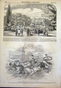 Original Old Antique Print Goolab Sing Elephant India Maharaja Governor General