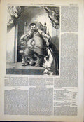 Original Old Antique Print Don Sancho Panza Bartaria Gilbert Fine Art 1851 19th