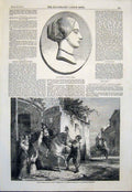 Original Old Antique Print Portrait Duprez Saint Anthony'S Day Rome Thomas