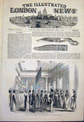 Original Old Antique Print Cingalese Dirk Sword Ceylon Kandy Governor 1851 19th