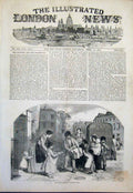 Original Old Antique Print Good Friday Hot Cross Buns Baker 1851 19th
