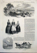 Original Old Antique Print Denmark King Funencopenhagen Museum 1851 Victorian