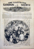 Original Old Antique Print Maying Foster Flowers Fine Art 1851 19th