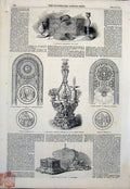 Original Old Antique Print Fine Art 1851 Glass Window Stove Pavement Victorian