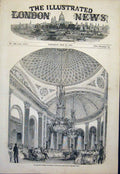 Original Old Antique Print Buckinham Palace Saloon Concert London Royal 1851