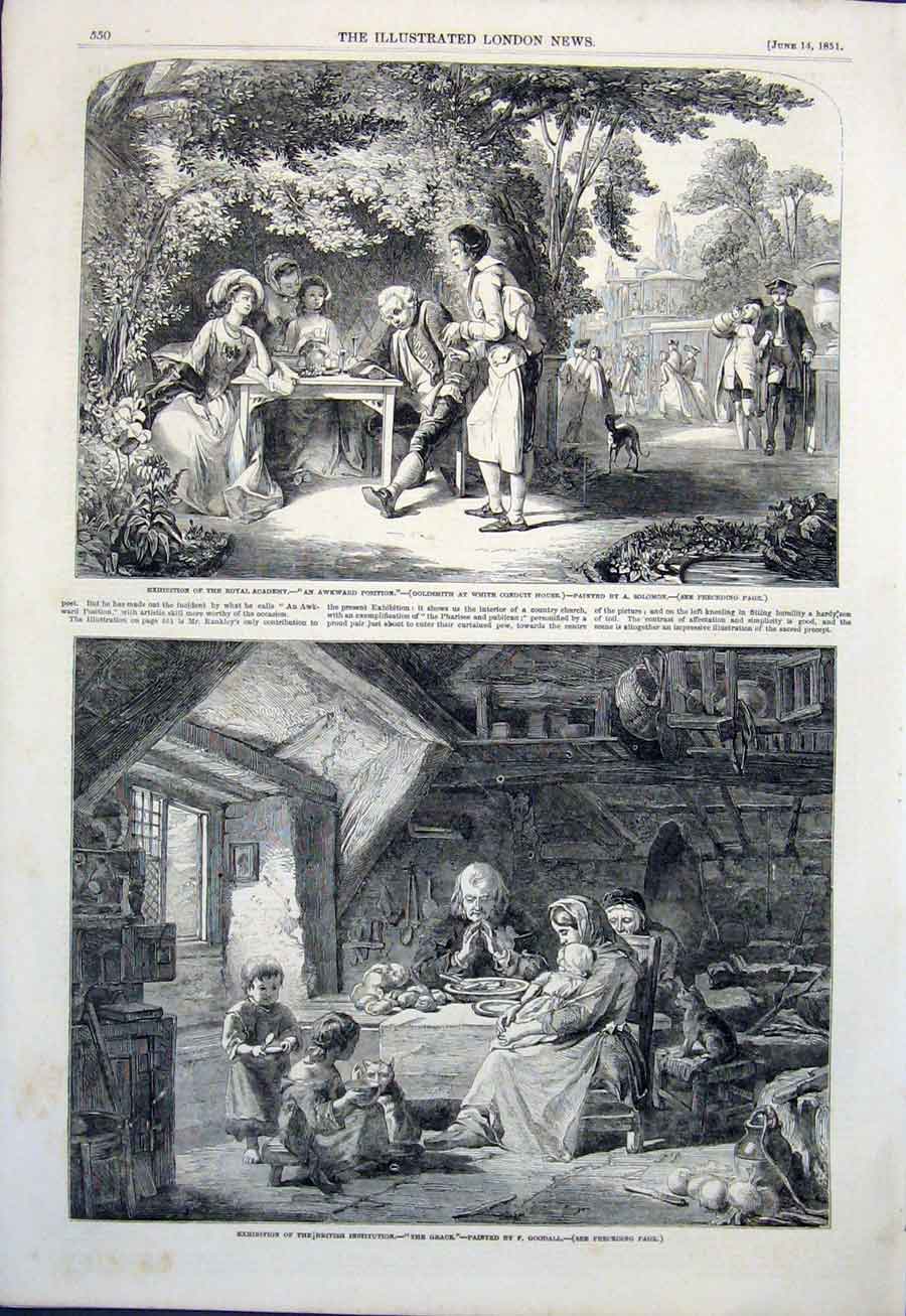 Original Old Antique Print Fine Art 1851 Solomon Goodall Rankley Wouvermans
