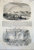 Old Antique Print Redhill Philanthropic Farm School Blind Southwark 1851 19th