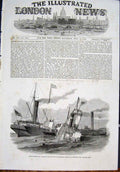 Original Old Antique Print Ship Duchess Kent Ravensbourne Steamer Ships Wreck
