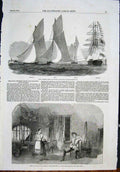 Old Antique Print Royal Victoria Yacht Regatta Opera Balfe Surrey Theatre