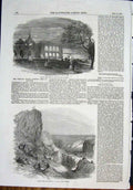 Old Antique Print Garden Fete Lord Holland Musical Torquay Watcombe 1852 19th