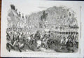 Original Old Antique Print Statue Napoleon Champs Elysees Paris France 1852 19th