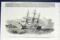 Original Old Antique Print Ship Centaur Calcutta Arabia Wreck 1852 Victorian