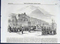 Original Old Antique Print French President Departure Paris France 1852 19th
