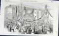Old Antique Print Factory Exhibition Bazaar Temperance Hall Bolton 1852 19th