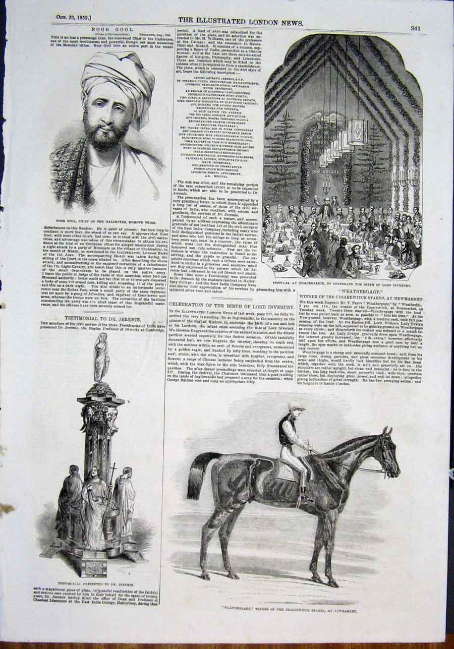 Old Antique Print Gool Inverury Inglismaldie Jeremie Weathergage Racehors