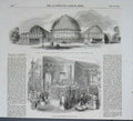 Old Antique Print Industrial Exhibition Dublin Merrion Square Salisbury