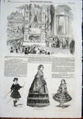 Original Old Antique Print Rachel Theatre Francais Paris Fashion Ode 1852 19th