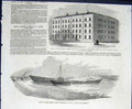 Original Old Antique Print Westminster Lodging House Wreck Duchess Kent Boat