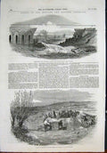 Old Antique Print Floods Midlands Leicester Frome Ealing Mail Train 1852 19th