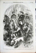 Original Old Antique Print Funeral Procession Apsley House Artillery Wellington