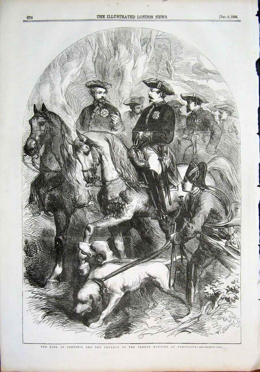 Original Old Antique Print Funeral Procession Apsley House Artillery Wellington