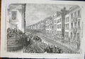 Original Old Antique Print Wellington Funeral Procession Fleet Street Civic 1852