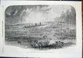 Original Old Antique Print Oxford Floods Flood Cattle England 1852 Victorian