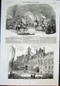 Old Antique Print St Cloud France Legislative Corps Empire Hotel De Ville