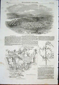 Original Old Antique Print Kei Kaffir War Africa Cape Town Tree Boer 1852 19th