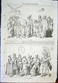 Original Old Antique Print Star Bethlehem Fuhrich Munich Fine Art 1852 Victorian
