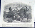 Original Old Antique Print Eflin Hazlenook Toby Postlethwaite Treasure 1852