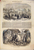 Original Old Antique Print Mollahs Council Constantinople Sketch Ulema 1854 19th