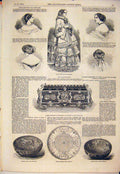 Original Old Antique Print Paris Fashions Fashion Casket Earl Granville 1854