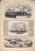 Old Antique Print War Danube Citate Payana Fountain Milosch Wallach 1854 19th