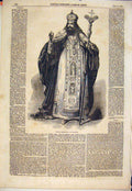 Original Old Antique Print Nyphon Metropolitan Wallachia Bishop 1854 Victorian