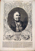 Original Old Antique Print Portrait Vice-Admiral Napier Commander Baltic Fleet