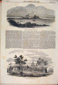 Original Old Antique Print Wreck Correjou Britanny Horticultural Fete Colombo
