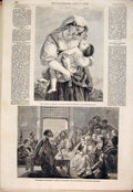 Old Antique Print Brocky Lady Baby Smyth Story Teller Hall Covey Claude
