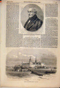 Original Old Antique Print Portrait Corry Baltic Fleet Kronborg Castle Elsineur