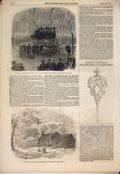Original Old Antique Print Marquis Londonderry Station Long Newton Church 1854