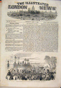Original Old Antique Print House Lords Commons Procession Queen London 1854 19th
