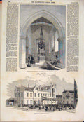Original Old Antique Print Wellington Memorial Brighton Tynemouth Election 1854