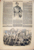 Original Old Antique Print Portrait St Arnaud French War Senate France 1854 19th